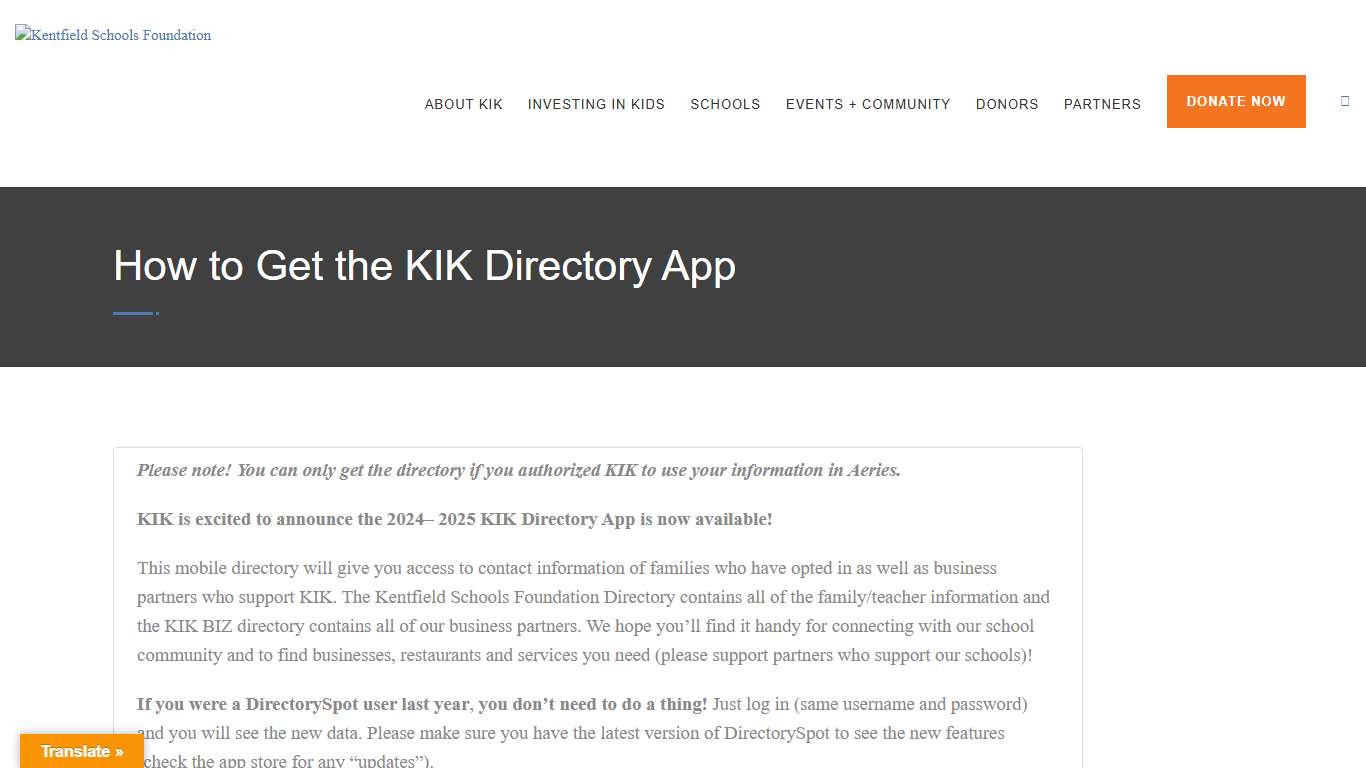 How to Get the KIK Directory App - Kentfield Schools Foundation