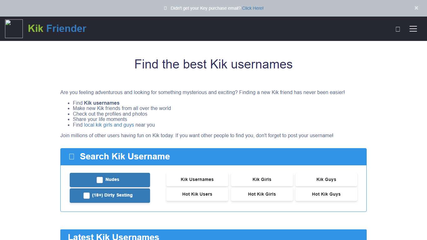 KikFriender | BEST Kik Usernames, Girls & Guys | Find Kik Friends | KikFriender
