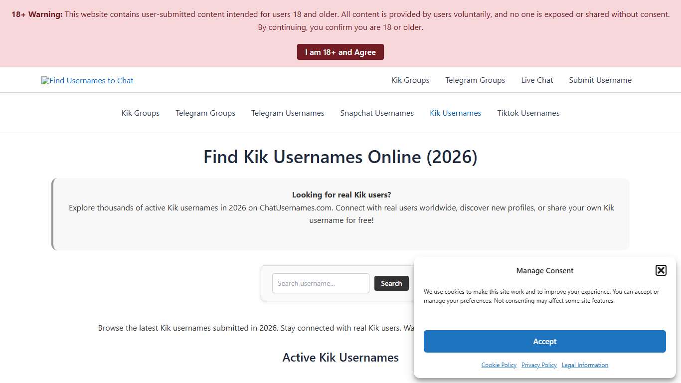 Find Kik Usernames Online (2026) | ChatUsernames